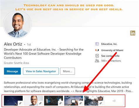 Your LinkedIn profile .